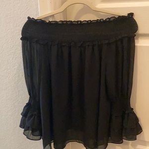 Black off the shoulder top
